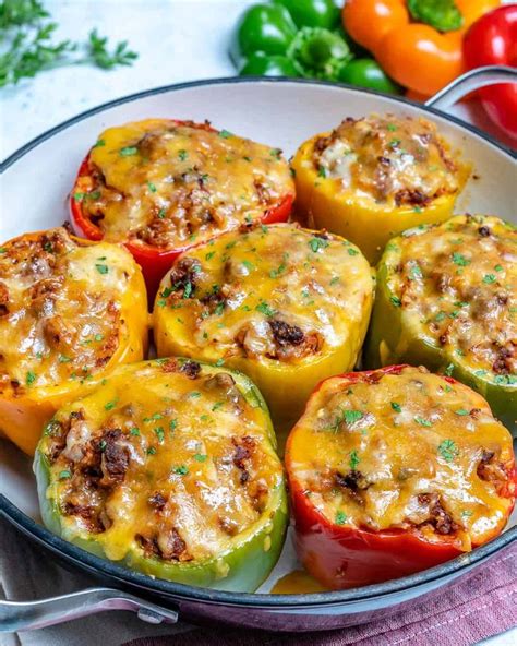 Easy Stuffed Bell Peppers with Ground Beef and Rice | Recipe | Peppers ...