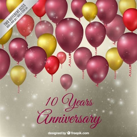 Free Vector | Realistic balloons anniversary background