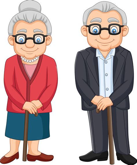 Cartoon elderly couple isolated on white background 5151716 Vector Art ...