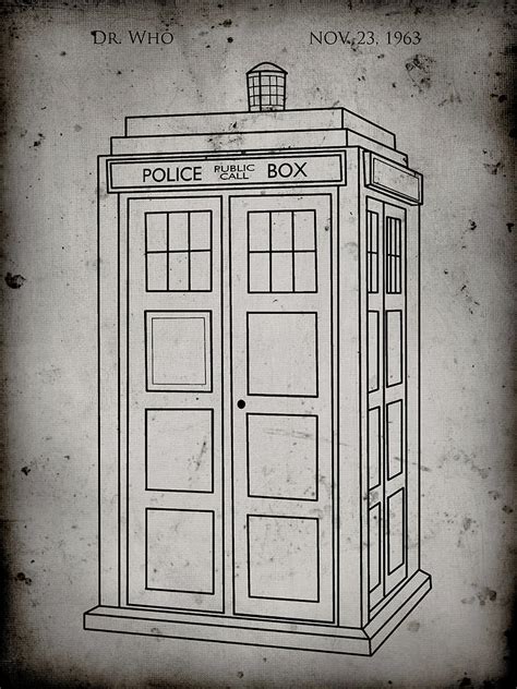 Pp189- Faded Grey Doctor Who Tardis Poster Digital Art by Cole Borders