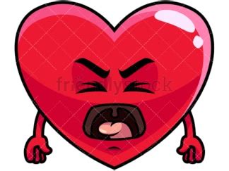 Yelling Heart Emoji Cartoon Vector Clipart - FriendlyStock
