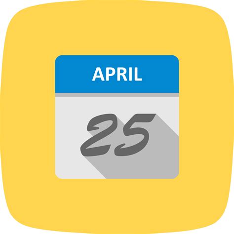 April 25th Date on a Single Day Calendar 485969 Vector Art at Vecteezy