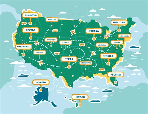 United States Map With Landmarks