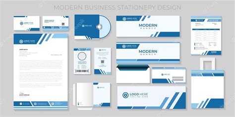 Premium Vector | Premium Modern corporate Business stationery set template with blue color ...