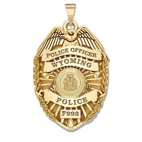 Personalized Wyoming Police Badge with Your Rank, Number & Department - PG101611
