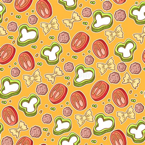 Italian Pasta Food Background Stock Illustration - Illustration of doodle, background: 50450432