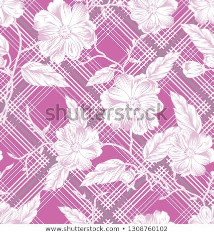 Seamless Pink Vintage Flower Checks Pattern Stock Vector (Royalty Free) 1308760102 ...