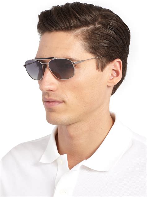 Tom Ford Marlon Metal Aviator Sunglasses in Metallic for Men - Lyst