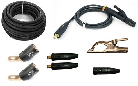 Complete Set of 2/0 x 100' Welding Lead Cable & Connectors