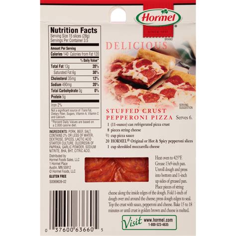 Hormel Pepperoni Nutrition Info | Besto Blog