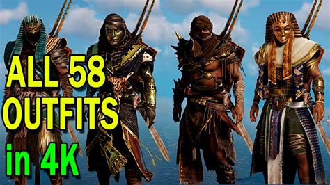 Assassin's Creed Origins - All 58 Outfits in 4K For Bayek Showcase ...