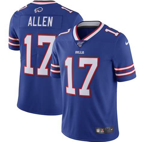 Men's Nike Josh Allen Royal Buffalo Bills NFL 100 Vapor Limited - Jersey