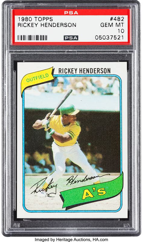 1980 Topps Rickey Henderson Rookie #482 PSA Gem Mint 10.... | Lot ...