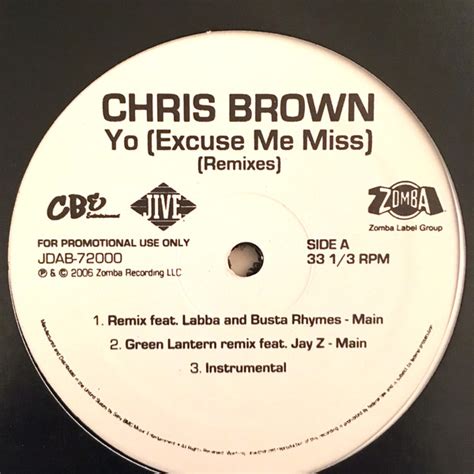 Chris Brown - Yo (Excuse Me Miss) (Remixes) (2006, Vinyl) | Discogs