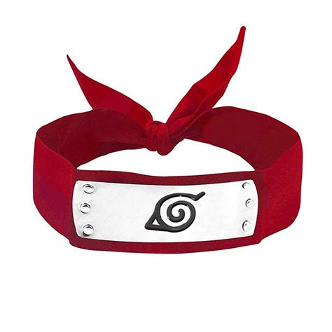 Lackingone Naruto Cosplay Bandeau Ninja Konoha Rouge Bijoux Jeux et Jouets