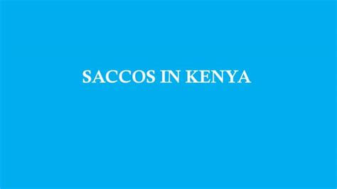 List of All Saccos in Kenya - 2020 Update