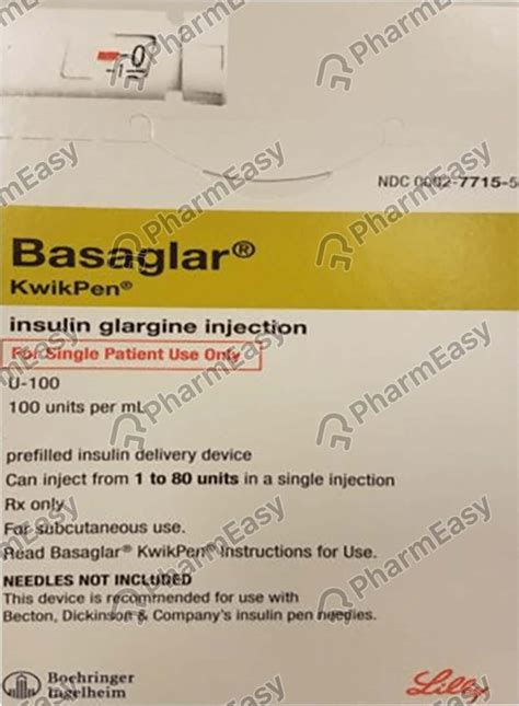 Basaglar 100 IU/ML Solution For Injection (3): Uses, Side Effects, Price & Dosage | PharmEasy