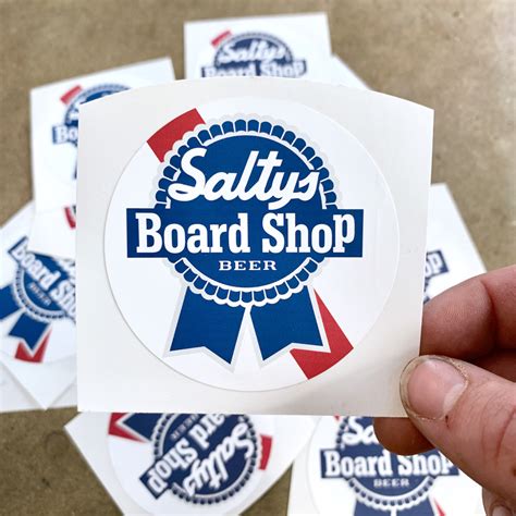 SALTY'S LOGO STICKERS PBR STYLE LOGO STICKER - Salty's Board Shop