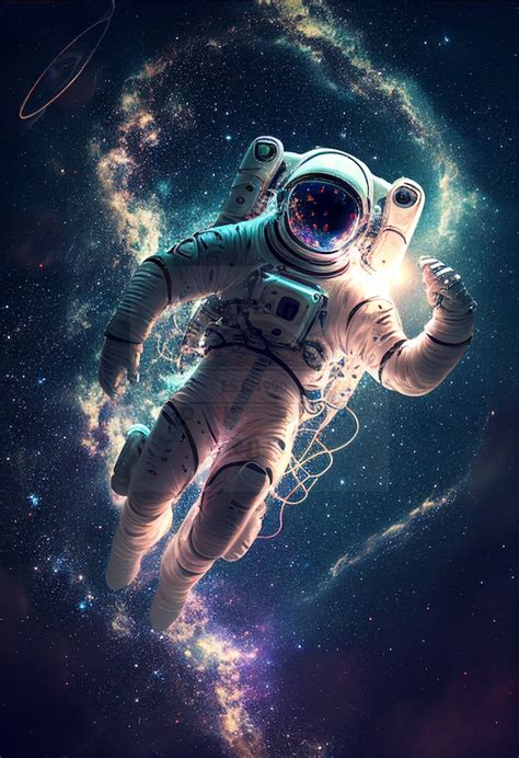 Astronaut Floating In Space Art