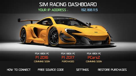 Sim Racing Dashboard – macOS App – DEHIXLAB