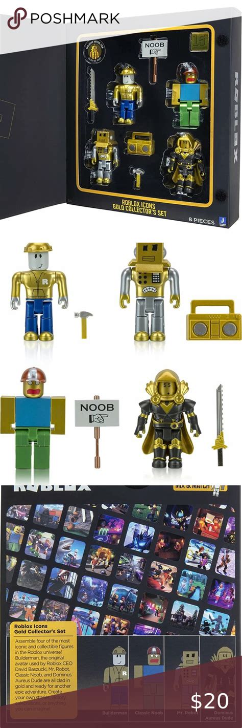 Roblox Action Collection - 15th Anniversary Gold Collector's Set Figures 4pk | Gold anniversary ...