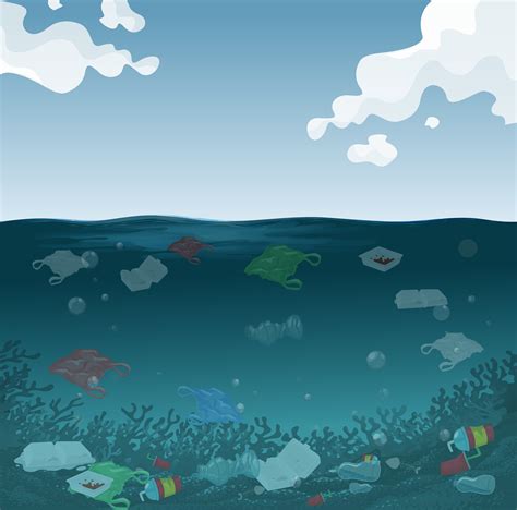 An marine pollution background 300402 Vector Art at Vecteezy