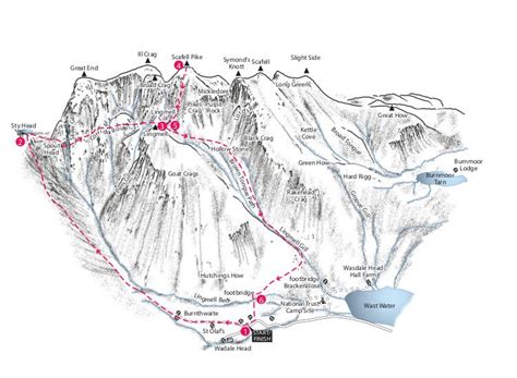 Scafell Pike Walk : Lake District National Park Hiking Map, Camping & Hiking, Scafell Pike, Rock ...