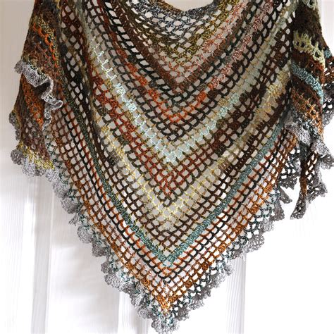 Pattern Only (pdf File) - Triangular Crochet Shawl In Gypsy Style With ...