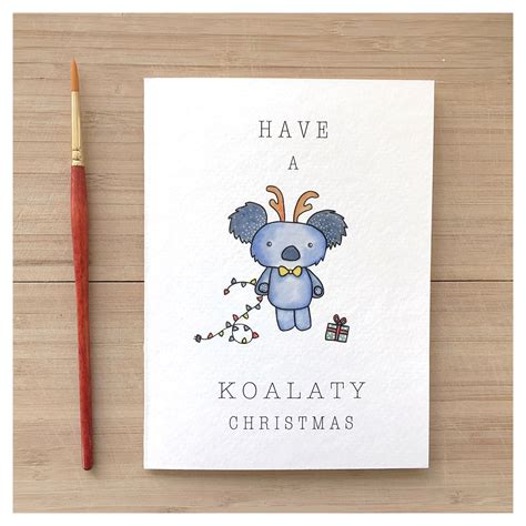 Koalaty Christmas Card // christmas card funny card holiday | Etsy | Christmas card puns, Funny ...