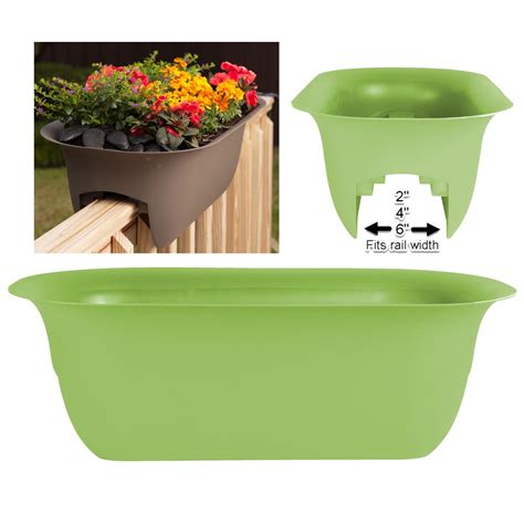 Bloem 24 x 8.75 Honey Dew Modica Plastic Deck Rail Planter-MR2425 - The Home Depot