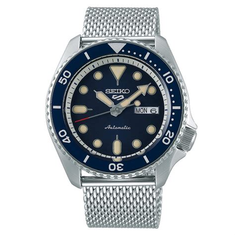 Seiko 5 Sports Blue Dial Milanese Bracelet Watch SRPD71K1