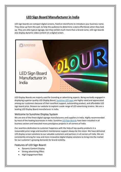 LED Sign Board Manufacturer in India by Tarun Arora - Issuu