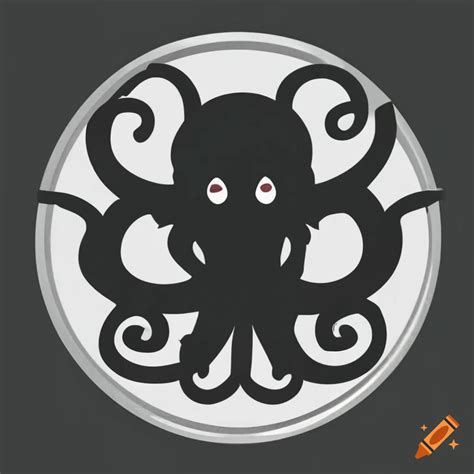 Black and white cthulhu logo on Craiyon