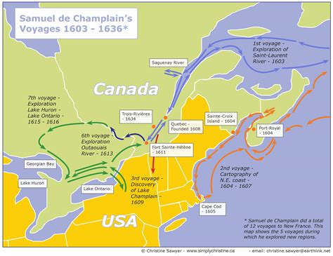 Map of Champlain’s Travels – Simply Christine