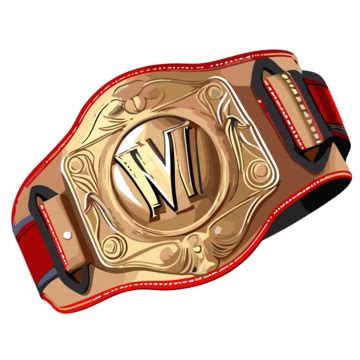 Wwe Belt Vector, Sticker Clipart Woman S Wrestling Belt With An Image Of The Letter W Cartoon ...