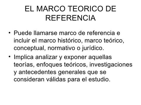 El Marco De Referencia