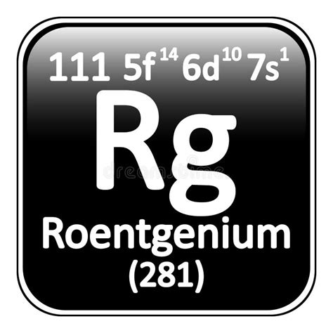 Periodic Table Element Roentgenium Icon. Stock Illustration - Illustration of actinides, atom ...