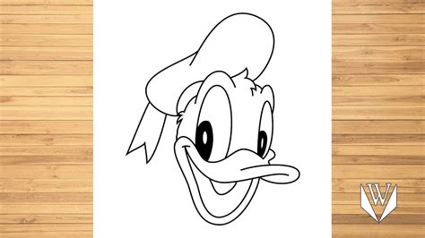 How to draw Donald Duck Step by step, Easy Draw | Free Download Coloring Page - YouTube