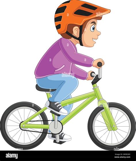 Cute boy cartoon riding a bicycle Stock Vector Image & Art - Alamy