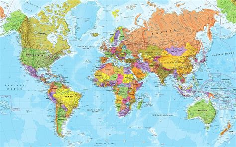 World Map, political map, 4к, countries of the world, oceans, countries map for with resolution ...