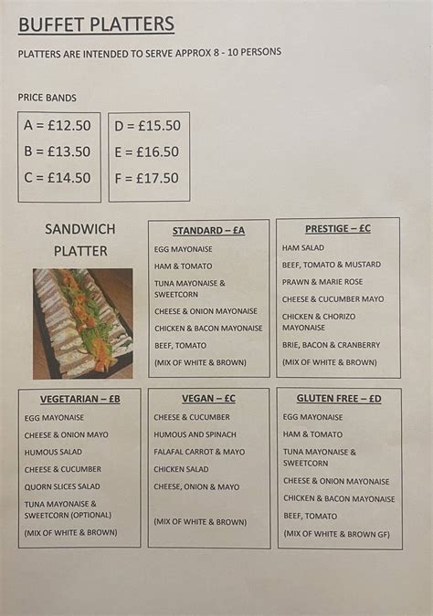 Menu at Jaspers Cafe, Nottingham, 24b High St