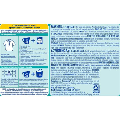 Bleach Msds Printable Labels