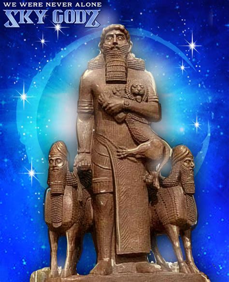 SKY GODZ — Recreation of a statue of Gilgamesh, king of Uruk,...