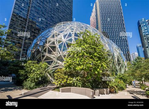 Amazon Spheres at Amazon headquarters campus, Seattle, Washington, USA ...