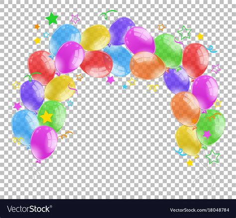 Colorful balloons on transparent background Vector Image