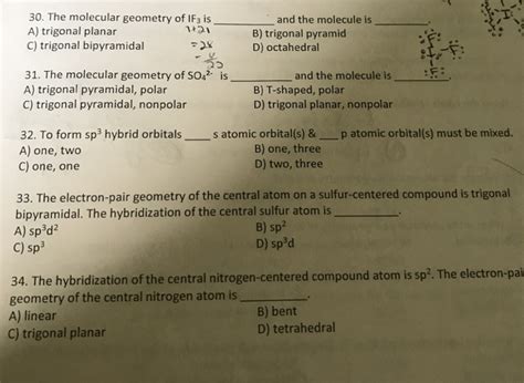 Solved 30. The molecular geometry of IF3 is and the molecule | Chegg.com