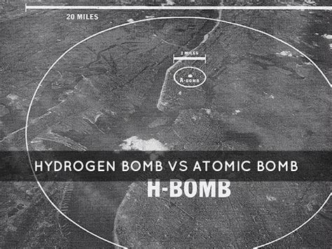 Hydrogen bomb blast radius compared to an atomic bomb. Incredible considering how cheap ...