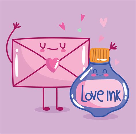 love romantic envelope message ink in cartoon style design 13627819 ...