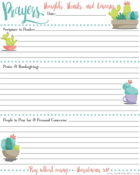 Printable Prayer Journal Template