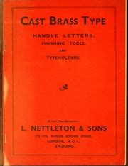 Catalogue of cast brass type : handle-letters, typeholders, tools, rolls and sundries : Free ...